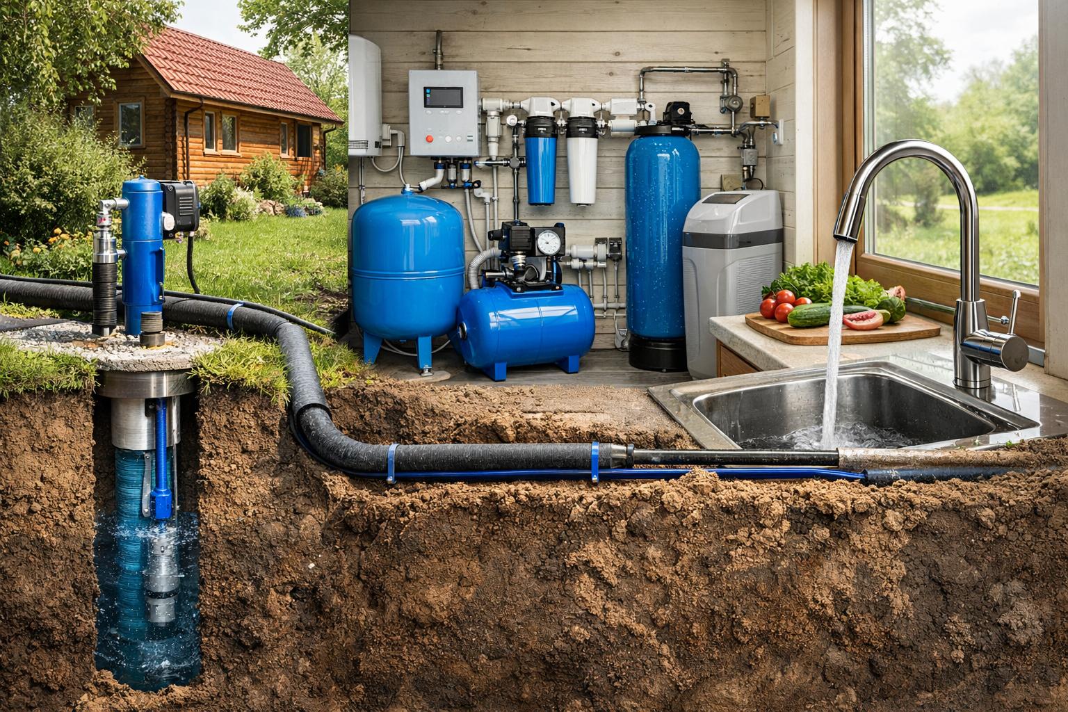 Звенигород Индивидуальное водоснабжение дачи — под ключ от скважины до крана