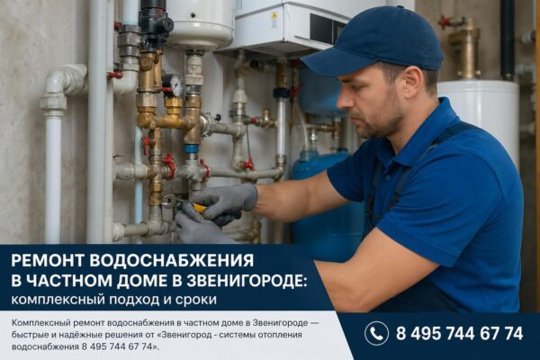 Ремонт водоснабжения в частном доме в Звенигороде