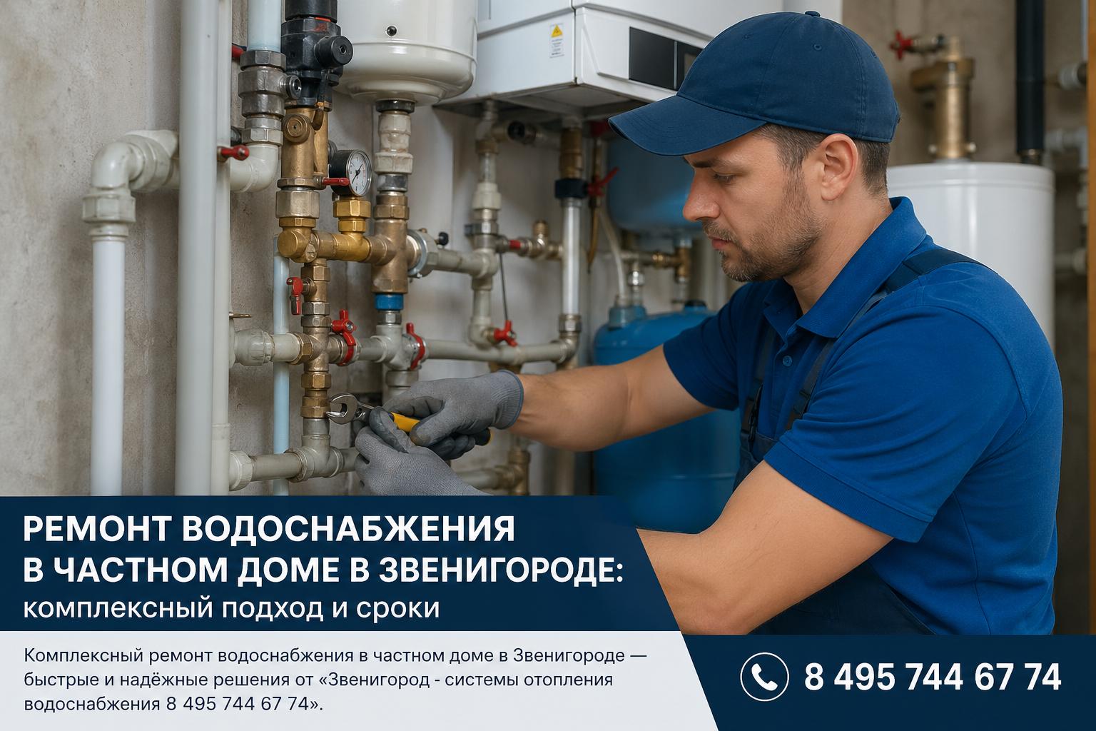 Комплексный ремонт водоснабжения в частном доме в Звенигороде — быстрые и надёжные решения от «Звенигород - системы отопления водоснабжения 8 495 744 67 74»