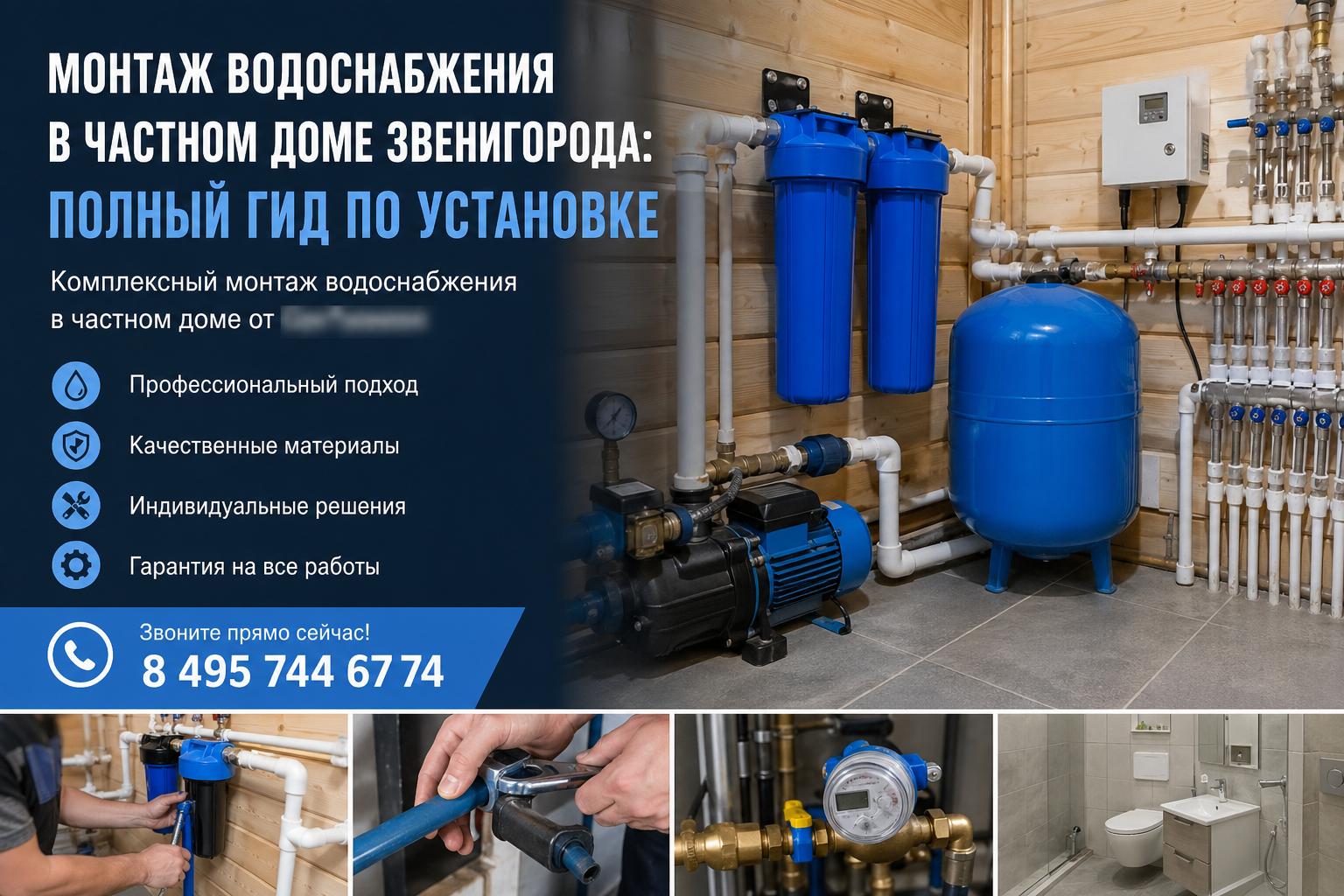 Комплексный монтаж водоснабжения в частном доме от