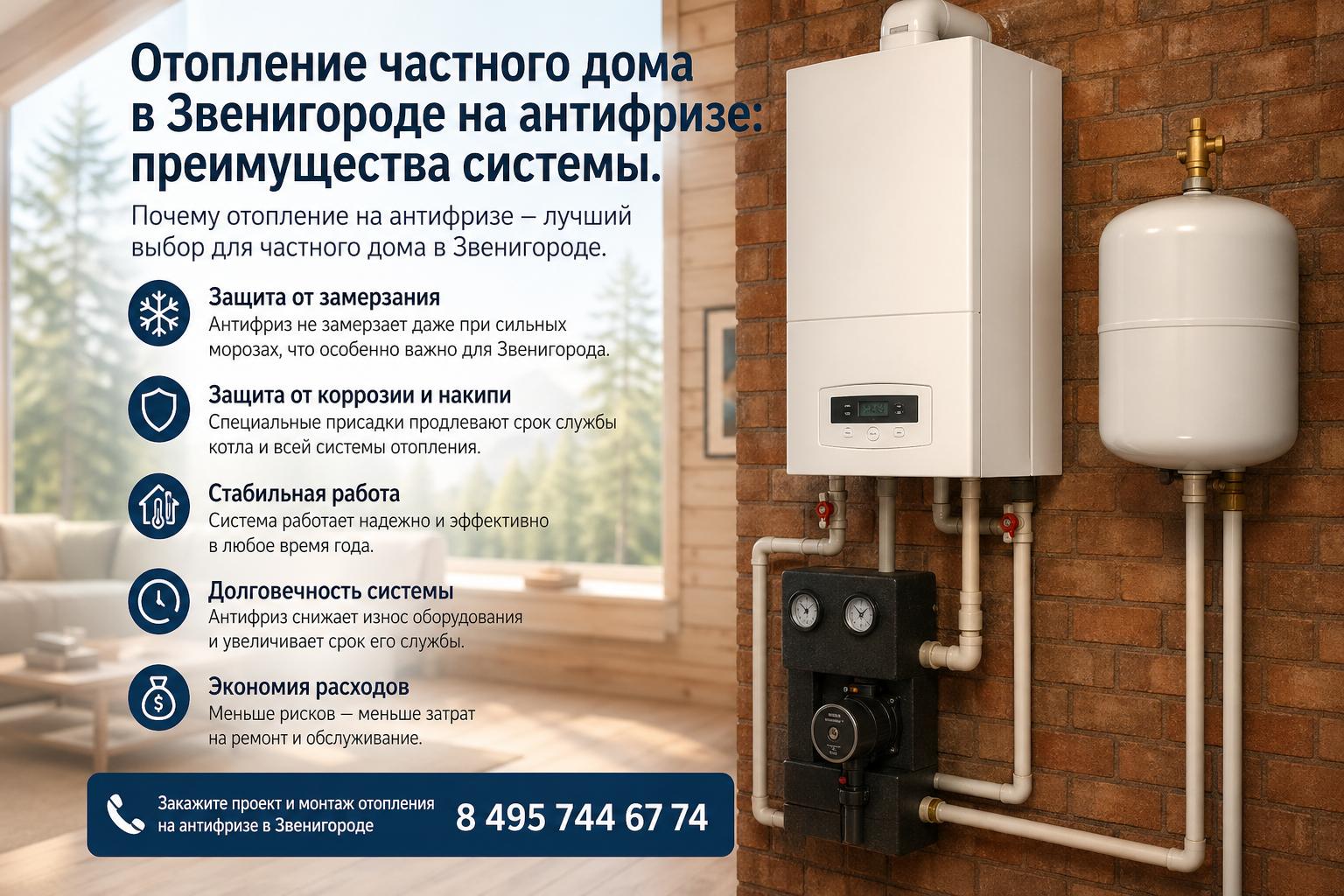 Почему отопление на антифризе — лучший выбор для частного дома в Звенигороде
