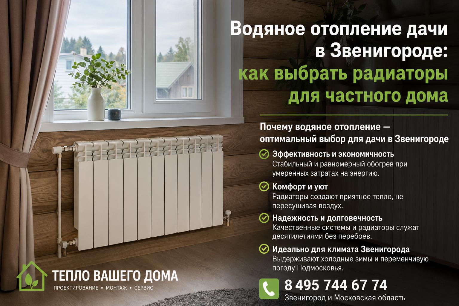 Почему водяное отопление — оптимальный выбор для дачи в Звенигороде
