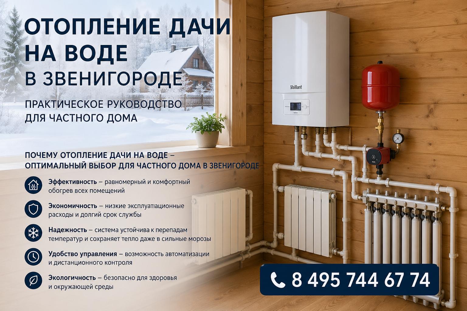 Почему отопление дачи на воде — оптимальный выбор для частного дома в Звенигороде