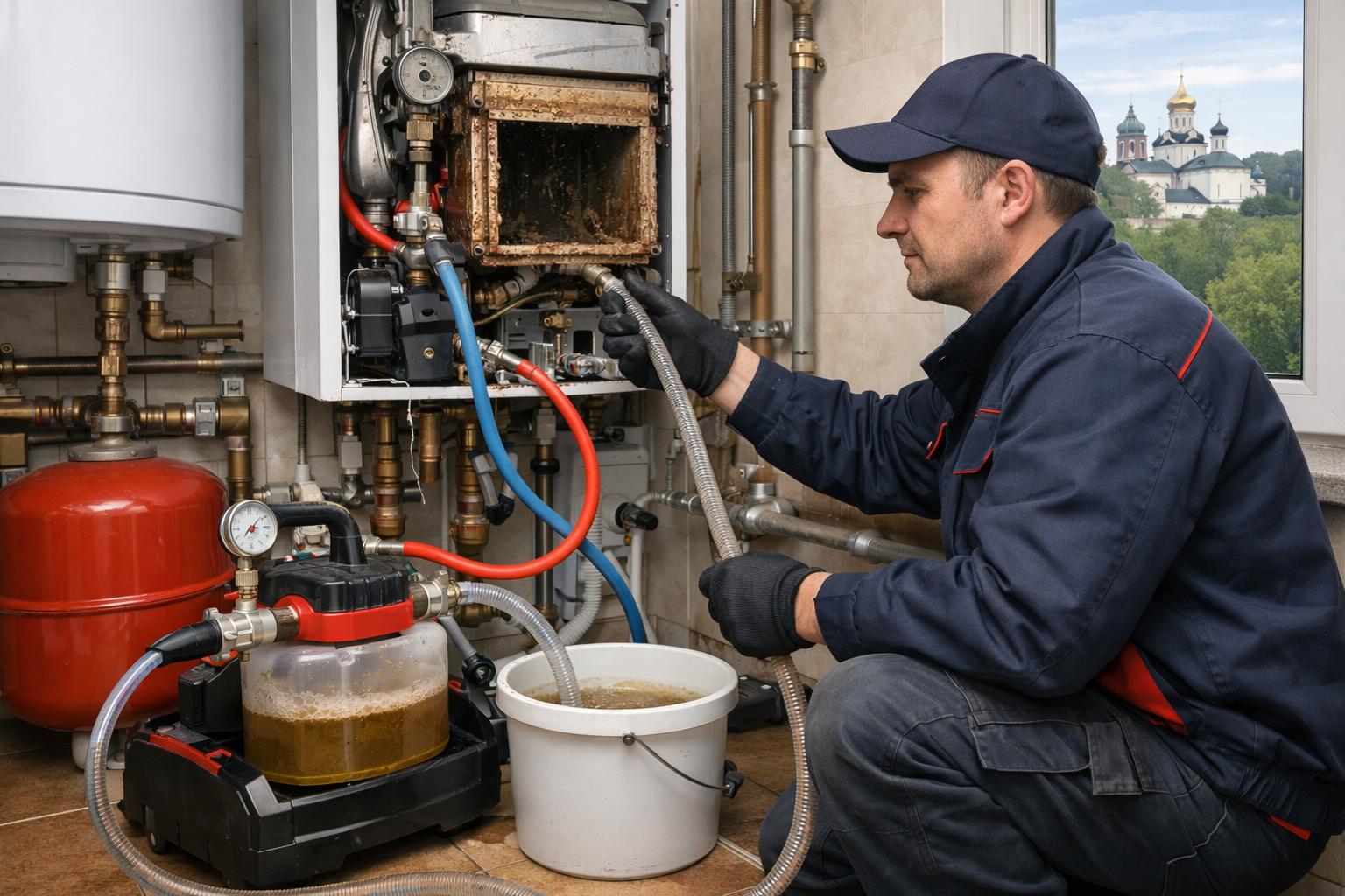 Звенигород Промывка теплообменника котла — быстро и надежно от «Звенигород - системы отопления водоснабжения 8 495 744 67 74»