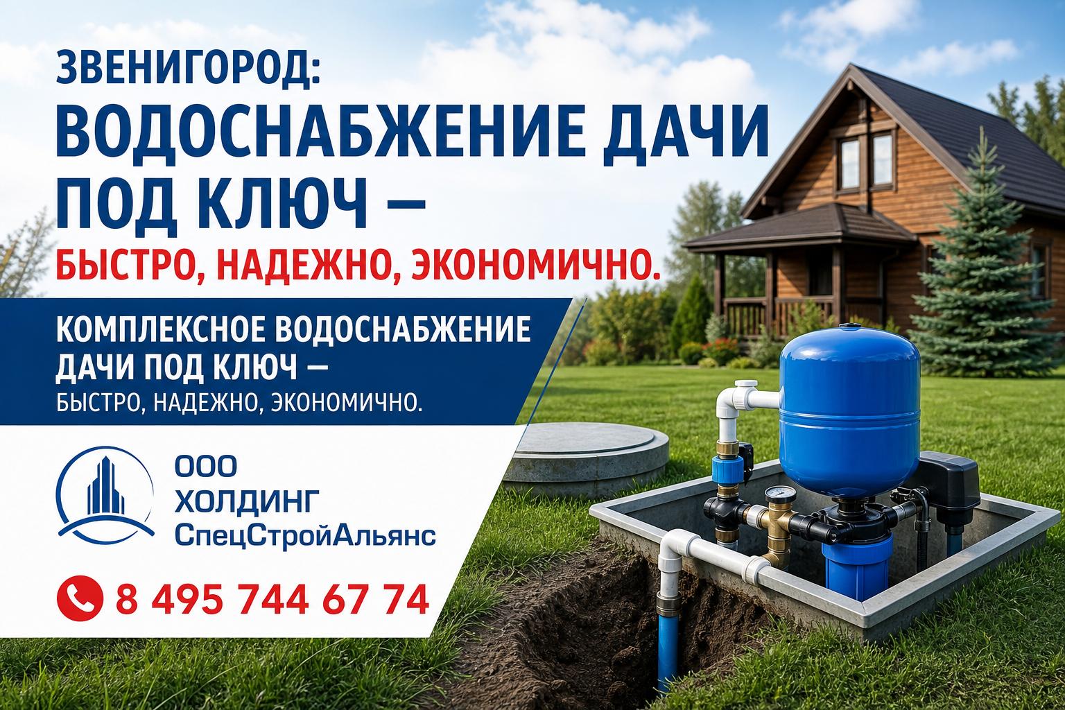Комплексное водоснабжение дачи под ключ — быстро, надежно, экономично Комплексное водоснабжение дачи под ключ — быстро, надежно, экономично