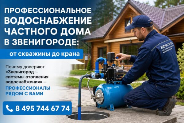 Профессиональное водоснабжение частного дома в Звенигороде