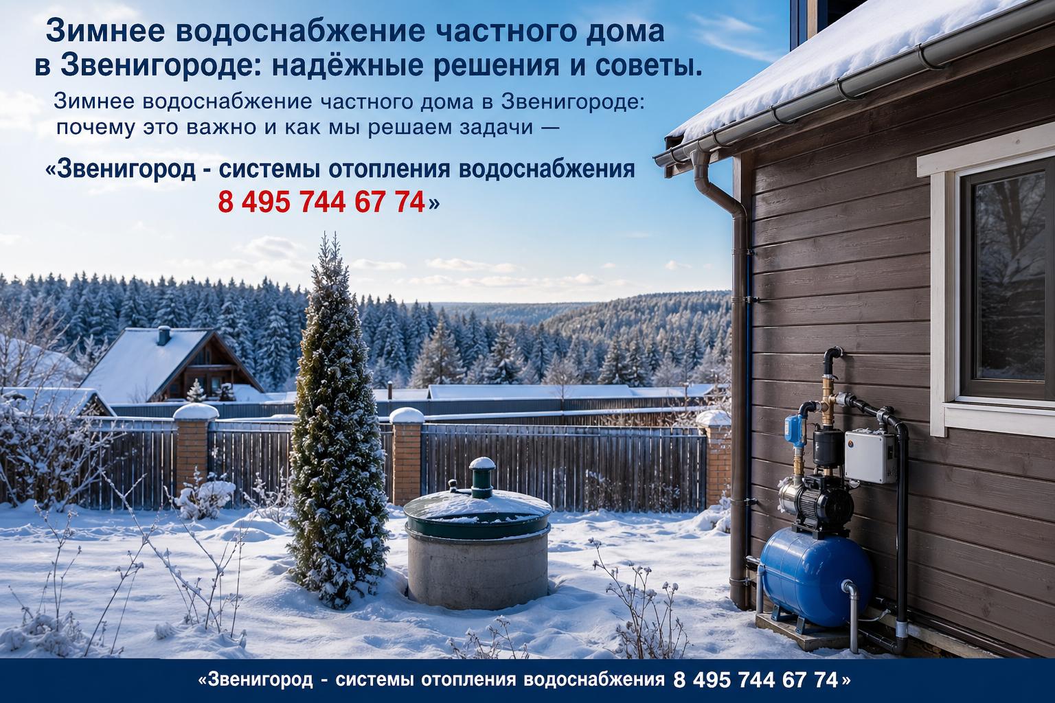 Зимнее водоснабжение частного дома в Звенигороде: почему это важно и как мы решаем задачи — «Звенигород - системы отопления водоснабжения 8 495 744 67 74»