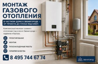 Монтаж газового отопления в частном доме в Звенигороде