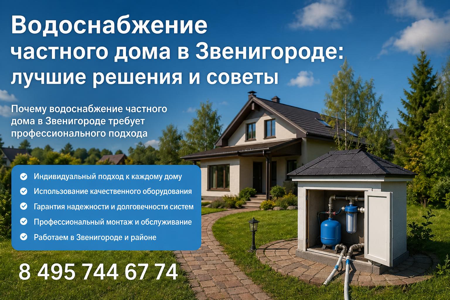 Почему водоснабжение частного дома в Звенигороде требует профессионального подхода