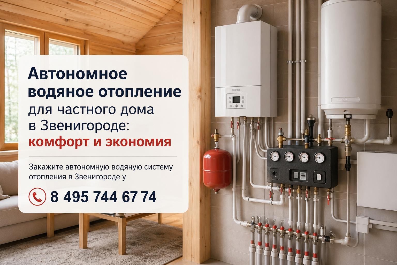 Закажите автономную водяную систему отопления в Звенигороде у