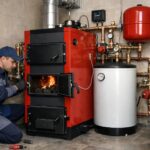 Монтаж твердотопливного котла в Звенигороде