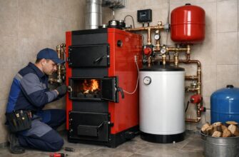 Монтаж твердотопливного котла в Звенигороде