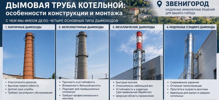 Дымовая труба котельной в Звенигороде