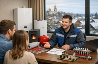 Отопление дома 100 м² в Звенигороде