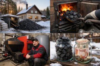 Отопление коттеджа углём в Звенигороде