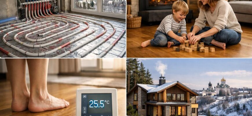 Звенигород: преимущества водяного напольного отопления