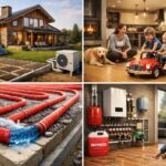 Комбинированное отопление коттеджа тёплыми полами на антифризе