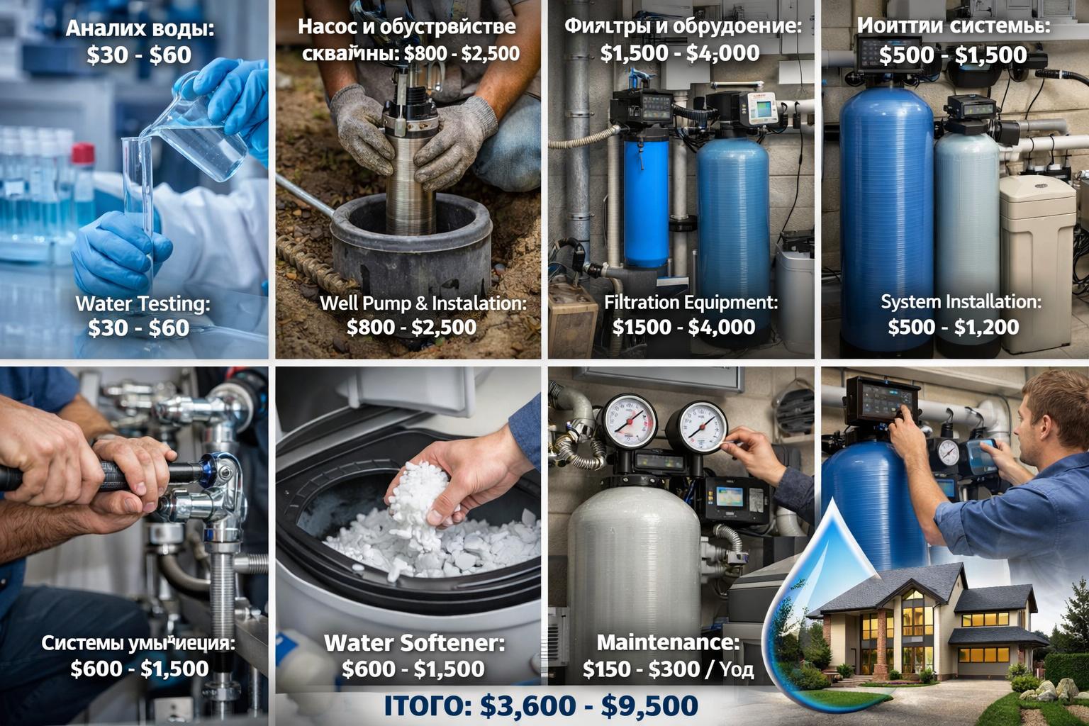 Пошаговый расчет затрат на водоподготовку частного дома — быстро и прозрачно
