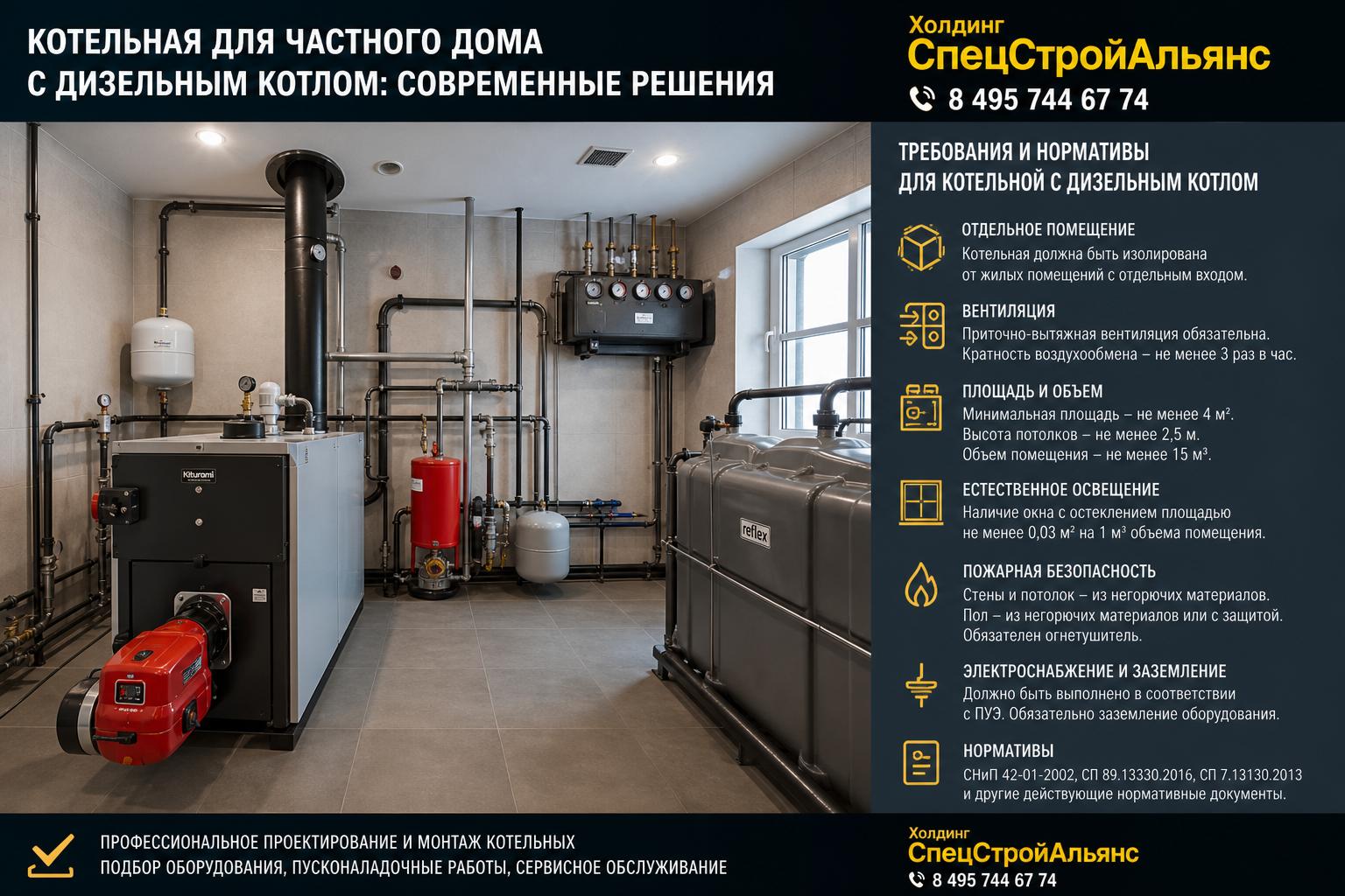 Требования и нормативы для котельной с дизельным котлом