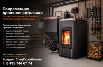 Современная дровяная котельная для частного дома