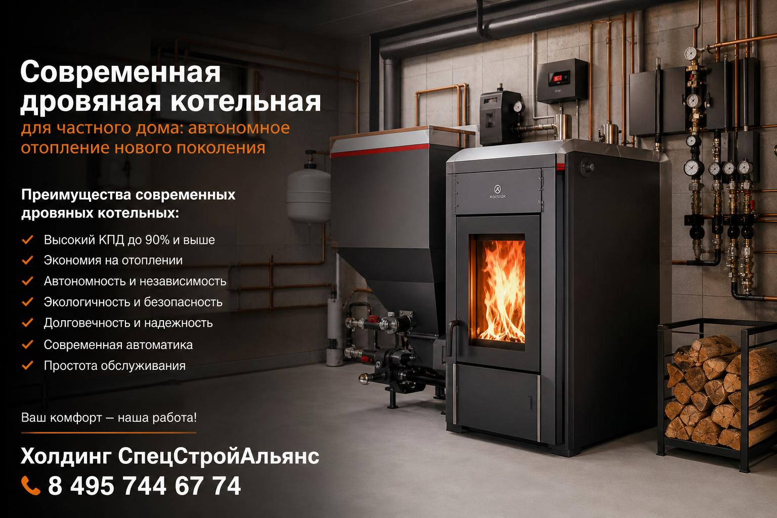 Преимущества современных дровяных котельных