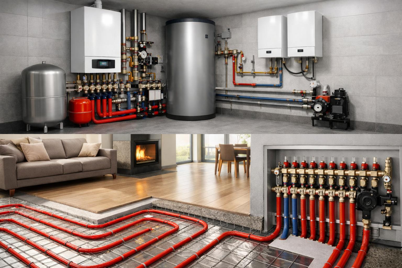 Преимущества тёплых полов, подключённых к котельной