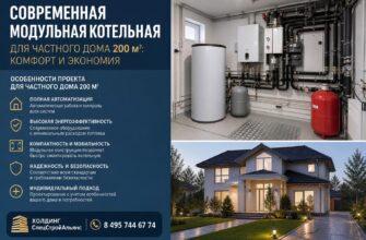 Современная модульная котельная для частного дома 200 м²