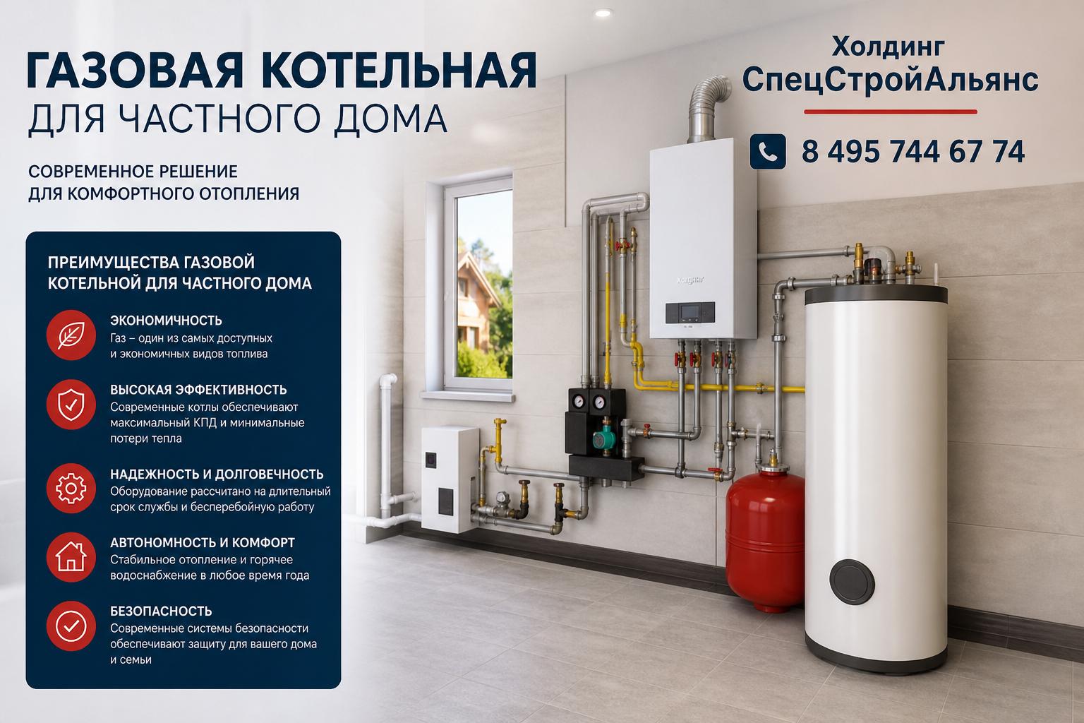Преимущества газовой котельной для частного дома