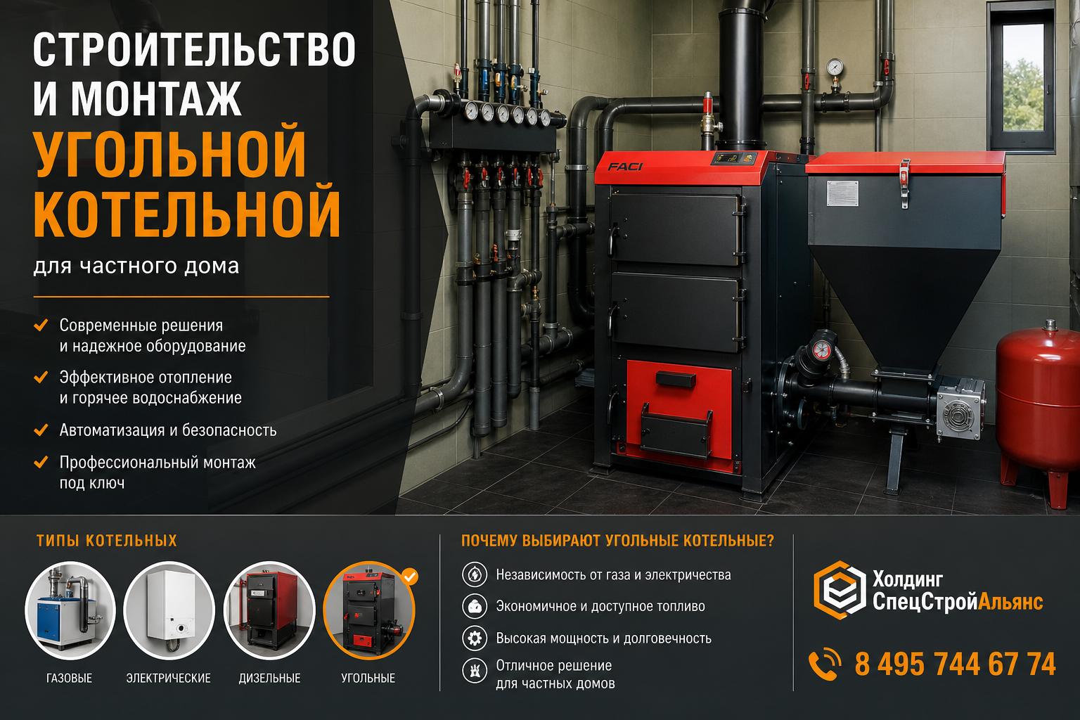 Типы котельных для частного дома и выбор в пользу угольной