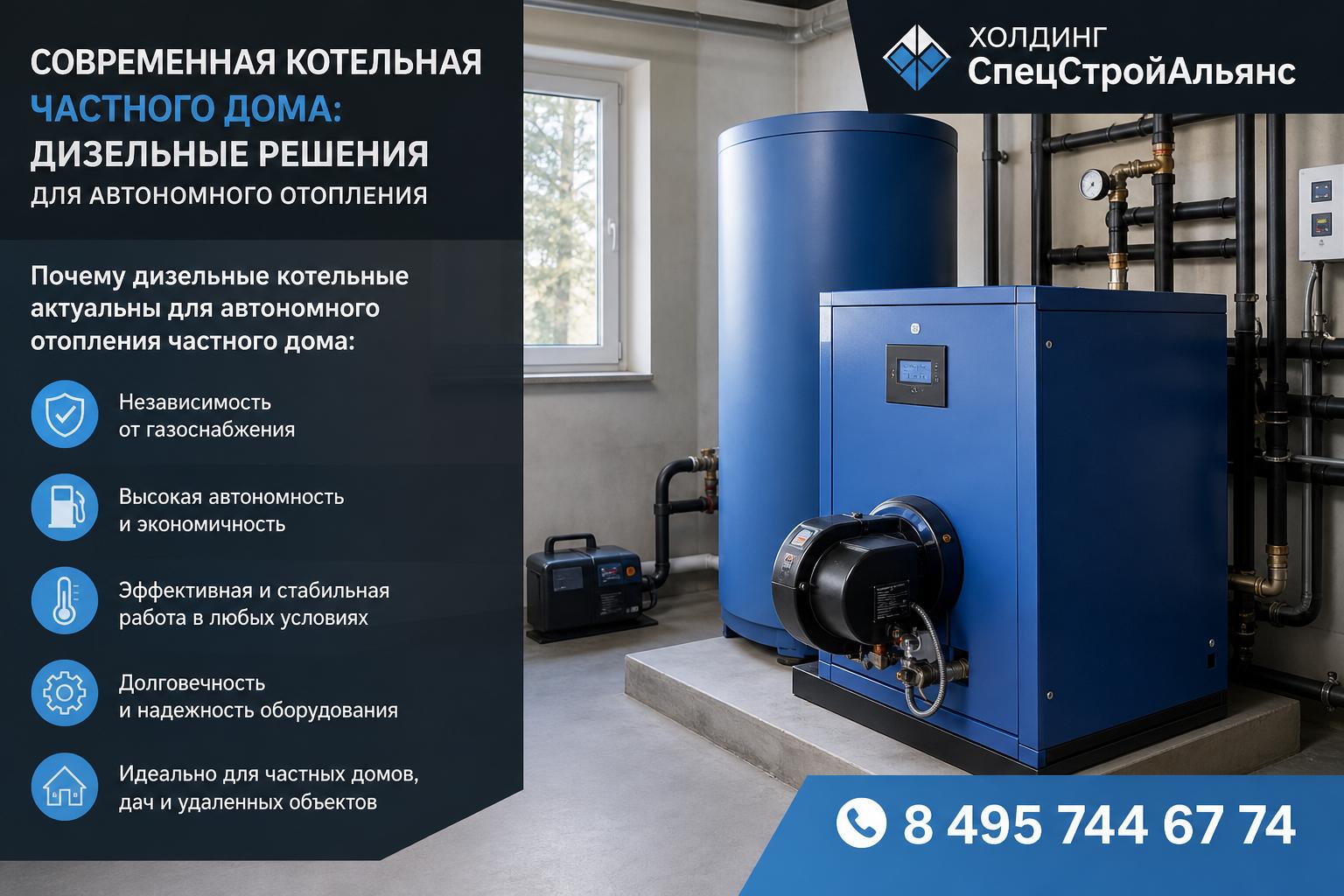 Почему дизельные котельные актуальны для автономного отопления частного дома