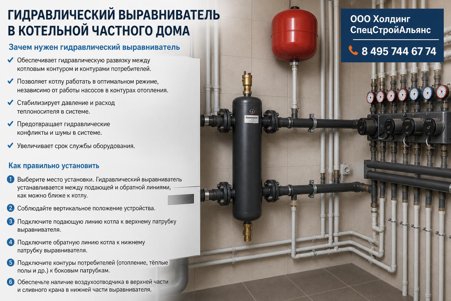 Зачем нужен гидравлический выравниватель в котельной частного дома
