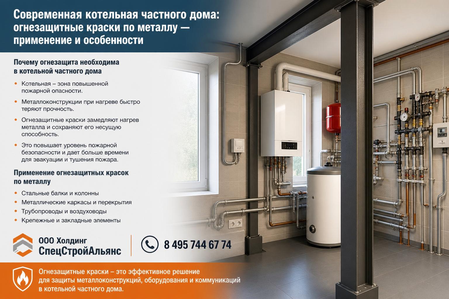 Почему огнезащита необходима в котельной частного дома