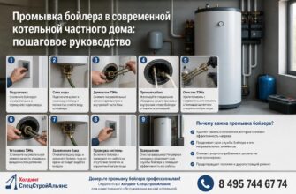 Промывка бойлера в современной котельной частного дома