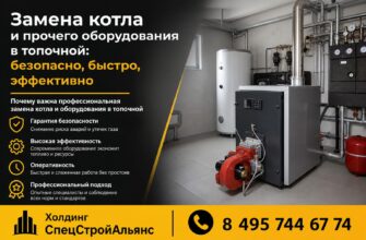 Замена котла и прочего оборудования в топочной