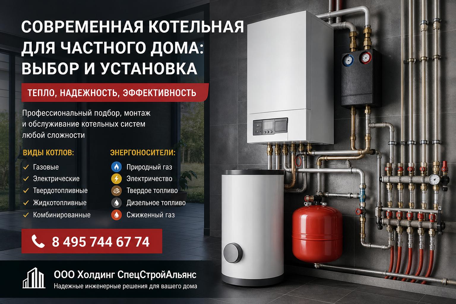 Виды котлов и энергоносителей для частного дома