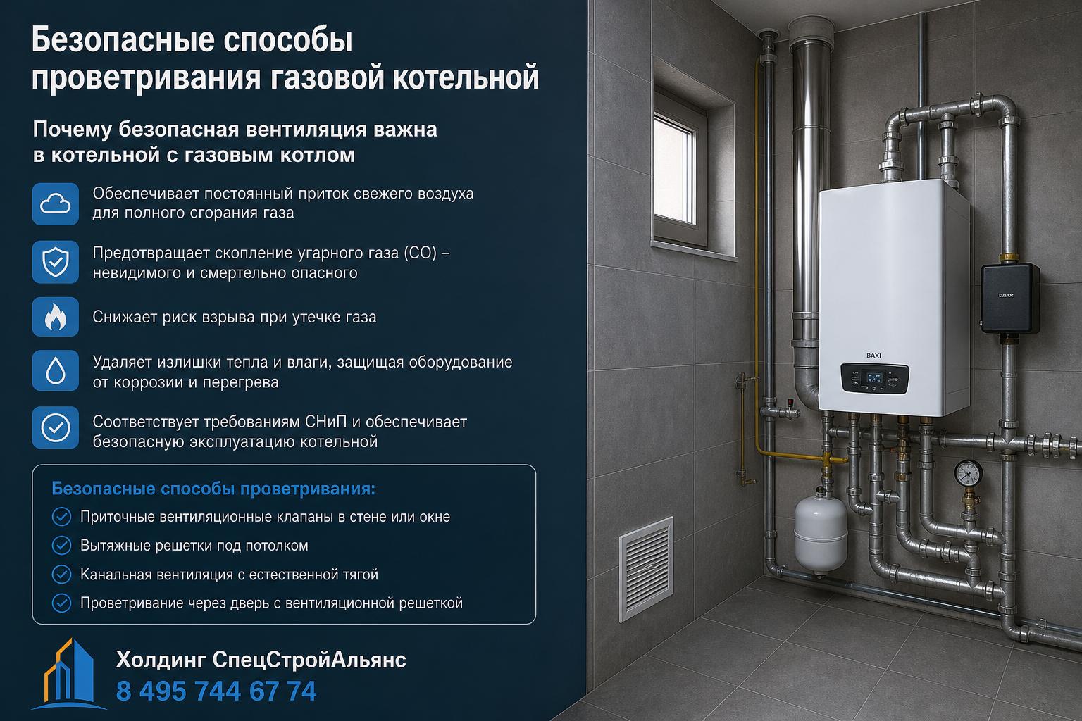 Почему безопасная вентиляция важна в котельной с газовым котлом