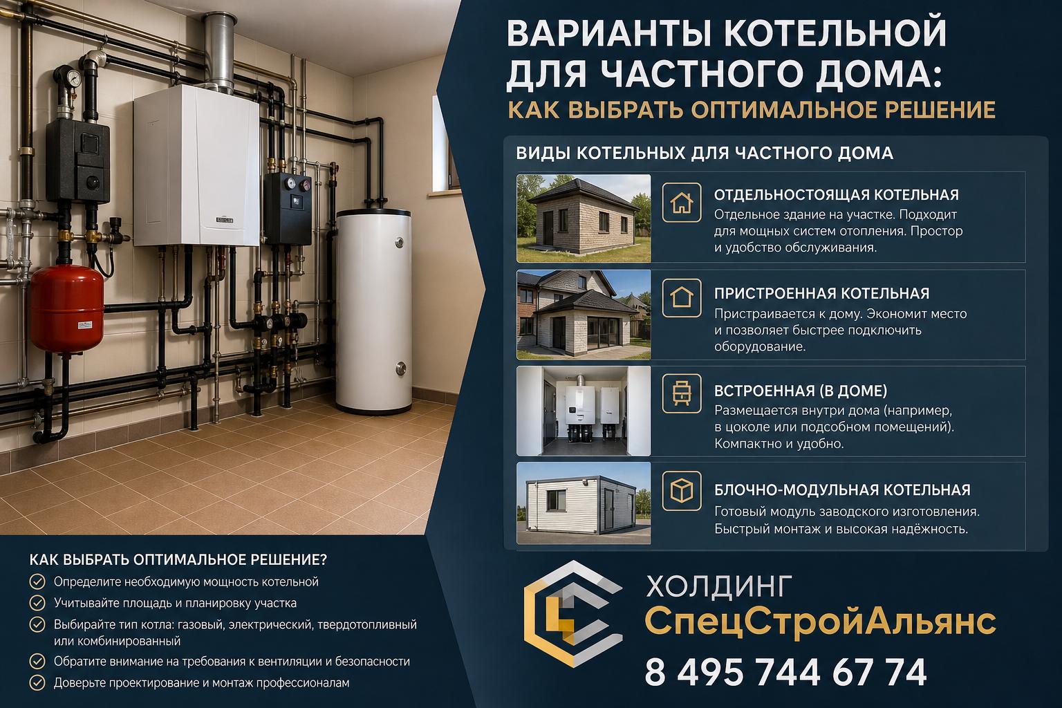 Виды котельных для частного дома