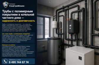 Трубы с полимерным покрытием в котельной частного дома