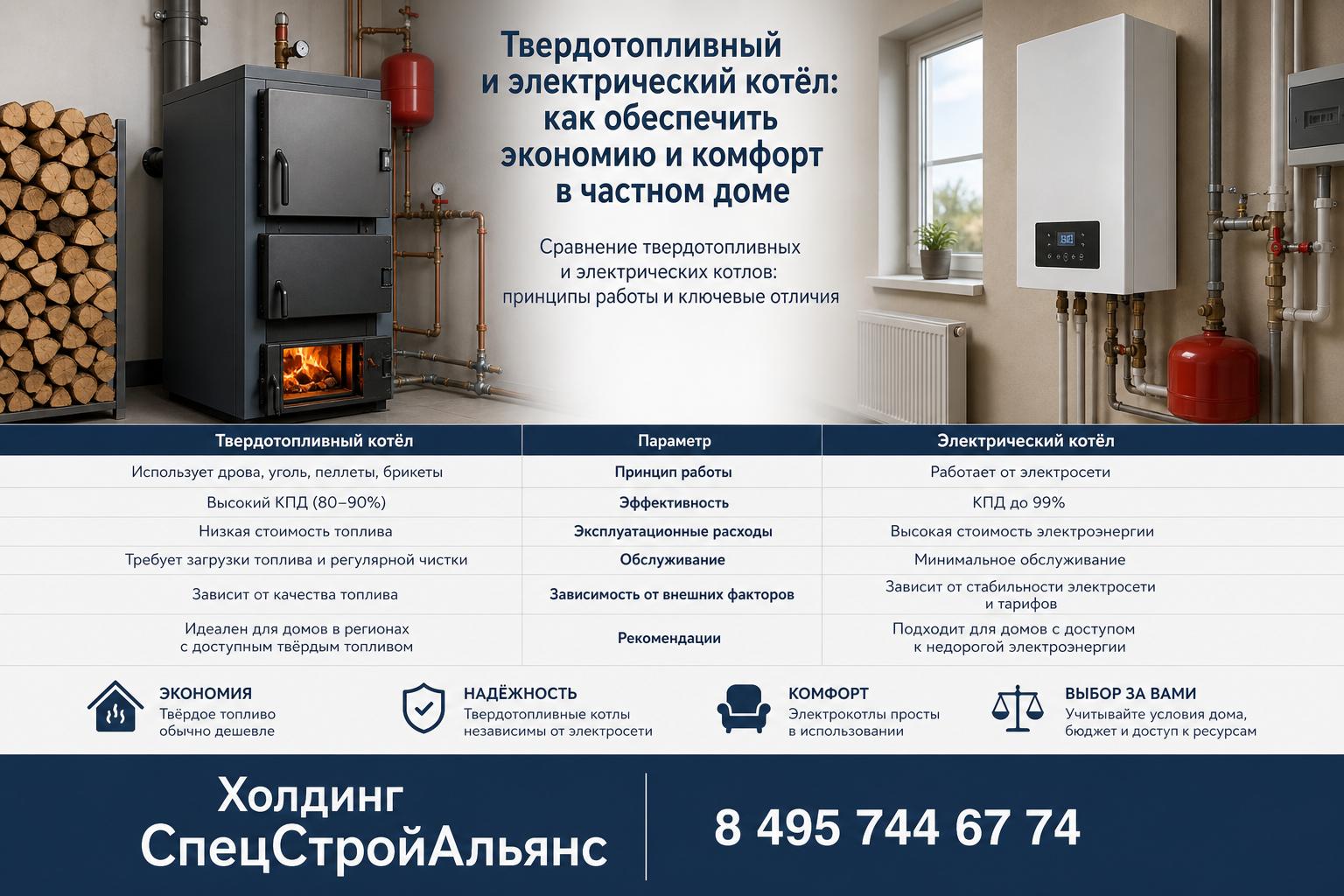 Сравнение твердотопливных и электрических котлов: принципы работы и ключевые отличия Сравнение твердотопливных и электрических котлов: принципы работы и ключевые отличия