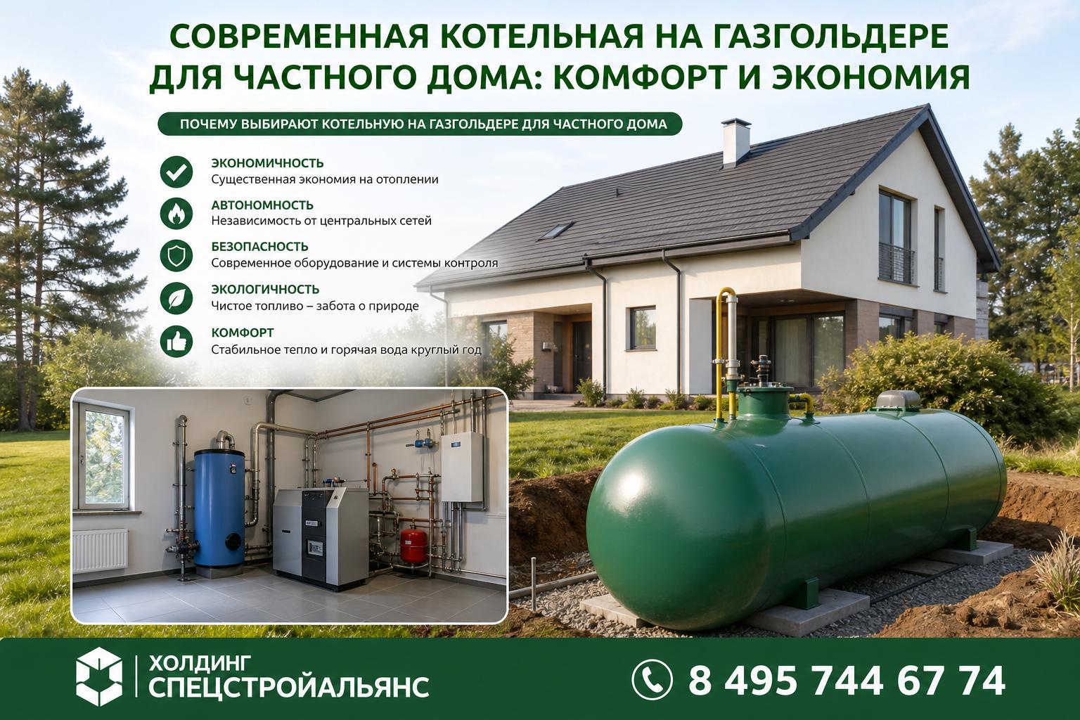 Почему выбирают котельную на газгольдере для частного дома