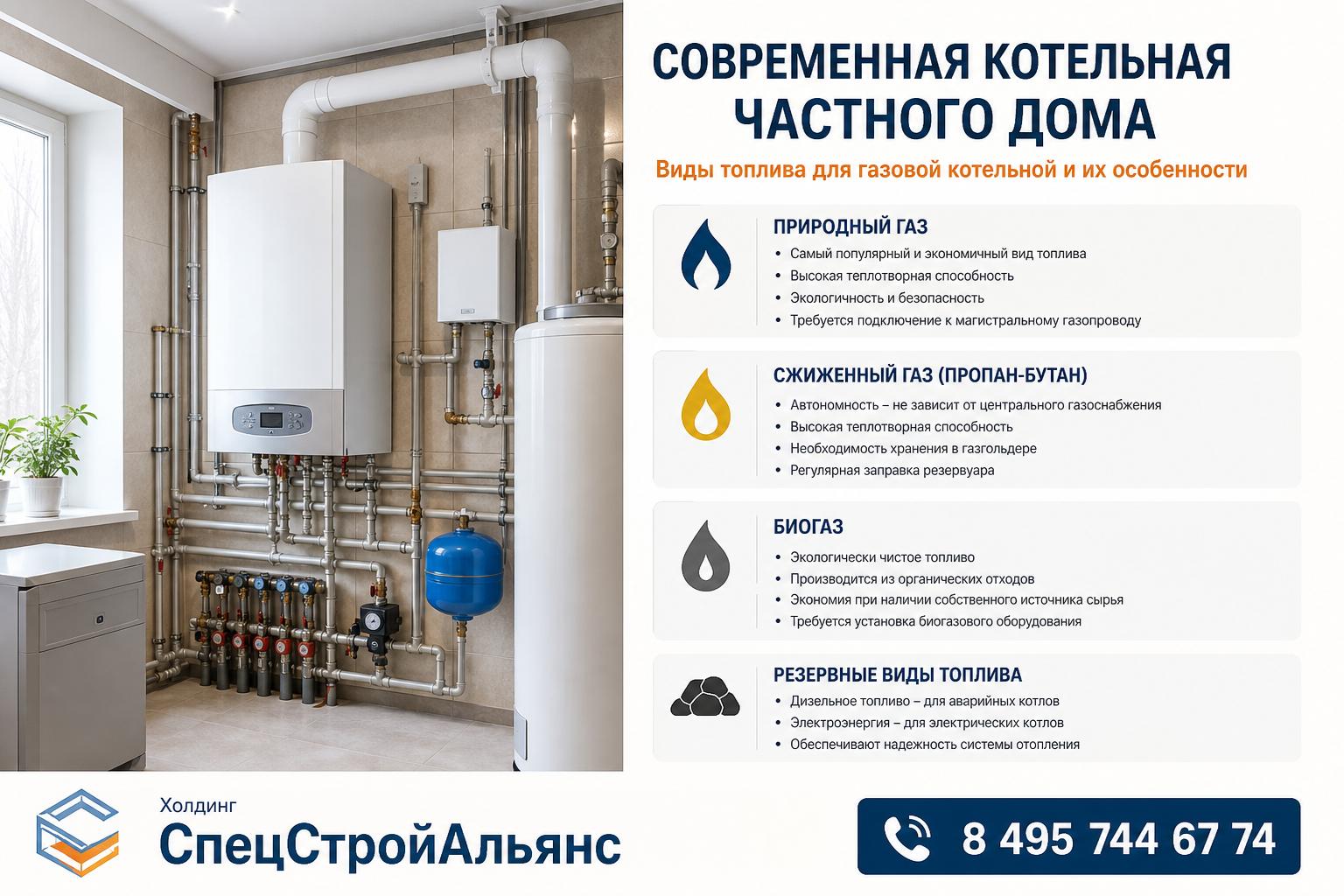 Виды топлива для газовой котельной частного дома