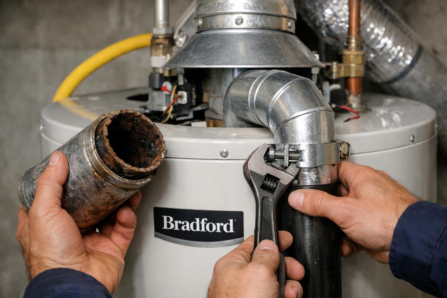 Срочный ремонт труб газовых водонагревателей Bradford — быстро, надёжно, без лишних затрат