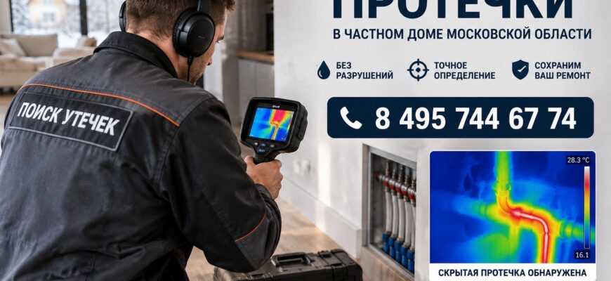 Невидимая угроза: как найти и устранить скрытую протечку в частном доме в Московской области без лишней грязи и разрушений