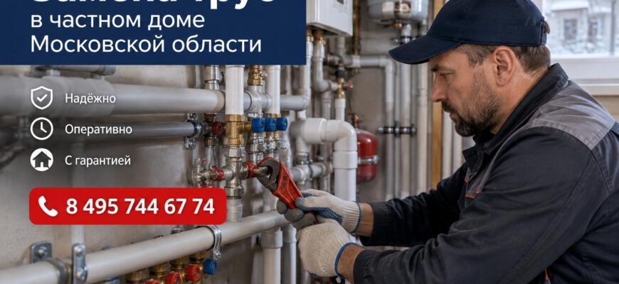 Замена труб в частном доме Московской области: как за один выезд устранить течь и забыть о проблеме