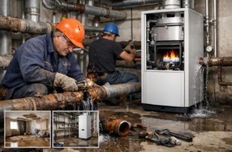 Ремонт труб котельной и напольного водяного котла