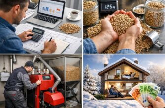 Пеллетное отопление на два этажа