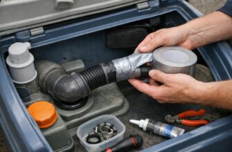 Ремонт труб биотуалета за 30 минут