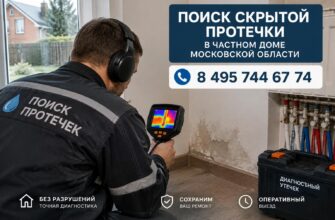 Поиск скрытой протечки в частном доме Московской области: найдём и устраним за 1 выезд, без разрушения стен
