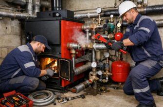 Ремонт труб для напольного дровяного котла