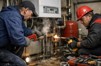 Экстренный ремонт труб напольного котла